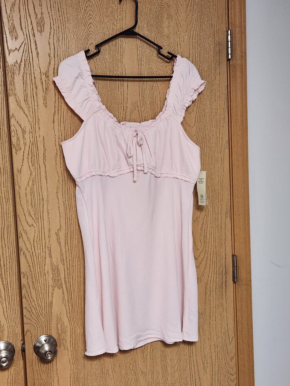 No Boundaried Ruffled Strap Light Pink Summer Dress